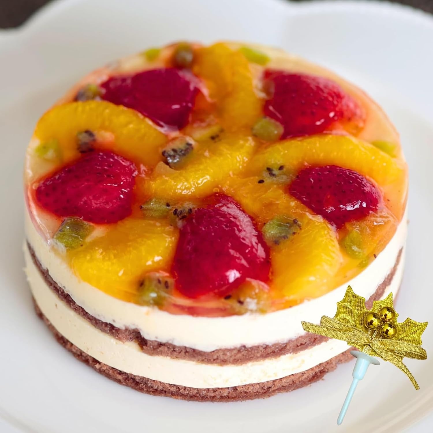 フルーツプリンムースケーキ(クリスマス用)4号